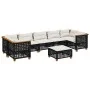 8-teiliges Gartensofa-Set und Kissen aus schwarzem Kunststoff-Rattan. von vidaXL, Gartensets - Ref: Foro24-3261764, Preis: 62...
