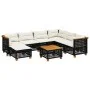 8-teiliges Gartensofa-Set und Kissen aus schwarzem Kunststoff-Rattan. von vidaXL, Gartensets - Ref: Foro24-3261944, Preis: 57...