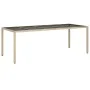Set comedor jardín 9 pzas cojines ratán sintético vidrio beige de vidaXL, Conjuntos de jardín - Ref: Foro24-3278593, Precio: ...