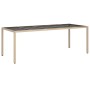 Set comedor jardín 9 pzas cojines ratán sintético vidrio beige by vidaXL, Garden sets - Ref: Foro24-3278593, Price: 653,65 €,...