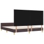 Estructura de cama con cabecera Marrón oscuro 180 x 200 cm tela