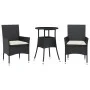 Set comedor jardín 3 pzas cojines ratán sintético vidrio negro by vidaXL, Garden sets - Ref: Foro24-3278615, Price: 174,77 €,...