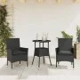Garten-Essgruppe, 3-teilig, mit synthetischem Rattan, schwarzer Glasplatte und Kissen. von vidaXL, Gartensets - Ref: Foro24-3...