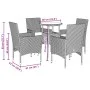 Garten-Essgruppe 5-teilig mit synthetischem Rattan, braunen Kissen und Glasplatte. von vidaXL, Gartensets - Ref: Foro24-32786...