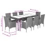 Set de comedor jardín 9 pzas con cojines ratán PE acacia negro by vidaXL, Garden sets - Ref: Foro24-3278674, Price: 649,99 €,...