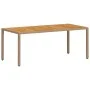Set de comedor jardín 7 pzas con cojines ratán PE acacia beige by vidaXL, Garden sets - Ref: Foro24-3278643, Price: 602,87 €,...