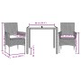 Set de comedor jardín 3 pzas con cojines ratán PE acacia beige by vidaXL, Garden sets - Ref: Foro24-3278681, Price: 226,83 €,...