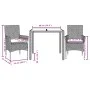 3-teiliges Gartensitzgruppen-Set mit PE-Rattan-Akazie-Schwarzkissen. von vidaXL, Gartensets - Ref: Foro24-3278669, Preis: 240...
