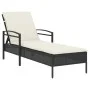 Tumbona con cojín ratán sintético negro 63x200x81 cm by vidaXL, Loungers - Ref: Foro24-368299, Price: 151,26 €, Discount: %