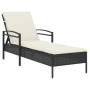 Tumbona con cojín ratán sintético negro 63x200x81 cm by vidaXL, Loungers - Ref: Foro24-368299, Price: 142,86 €, Discount: %