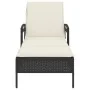 Tumbona con cojín ratán sintético negro 63x200x81 cm by vidaXL, Loungers - Ref: Foro24-368299, Price: 151,26 €, Discount: %