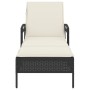 Tumbona con cojín ratán sintético negro 63x200x81 cm by vidaXL, Loungers - Ref: Foro24-368299, Price: 142,86 €, Discount: %