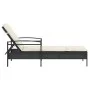 Tumbona con cojín ratán sintético negro 63x200x81 cm by vidaXL, Loungers - Ref: Foro24-368299, Price: 151,26 €, Discount: %