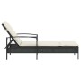 Tumbona con cojín ratán sintético negro 63x200x81 cm by vidaXL, Loungers - Ref: Foro24-368299, Price: 142,86 €, Discount: %