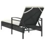 Tumbona con cojín ratán sintético negro 63x200x81 cm by vidaXL, Loungers - Ref: Foro24-368299, Price: 151,26 €, Discount: %