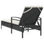 Tumbona con cojín ratán sintético negro 63x200x81 cm by vidaXL, Loungers - Ref: Foro24-368299, Price: 142,86 €, Discount: %