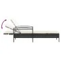 Tumbona con cojín ratán sintético negro 63x200x81 cm by vidaXL, Loungers - Ref: Foro24-368299, Price: 151,26 €, Discount: %