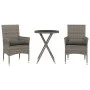 Mesita y sillas con cojines 3 pzas ratán sintético vidrio gris by vidaXL, Garden sets - Ref: Foro24-3278750, Price: 180,60 €,...
