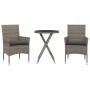 Mesita y sillas con cojines 3 pzas ratán sintético vidrio gris by vidaXL, Garden sets - Ref: Foro24-3278750, Price: 172,99 €,...