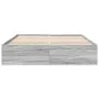 Sonoma gray engineered wood bed frame 160x200 cm by vidaXL, Beds and slatted bases - Ref: Foro24-3281005, Price: 130,75 €, Di...