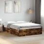 Smoked oak engineered wood bed frame 140x200cm by vidaXL, Beds and slatted bases - Ref: Foro24-3281018, Price: 120,44 €, Disc...