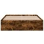 Smoked oak engineered wood bed frame 140x200cm by vidaXL, Beds and slatted bases - Ref: Foro24-3281018, Price: 120,44 €, Disc...