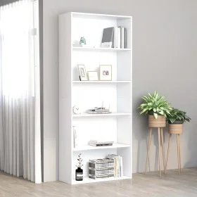 5-stöckiges Sperrholzregal weiß 80x30x189cm von vidaXL, Bücherregale und Regale - Ref: Foro24-801026, Preis: 96,78 €, Rabatt: %