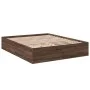Estructura de cama madera de ingeniería marrón roble 150x200 cm de vidaXL, Camas y somieres - Ref: Foro24-3281013, Precio: 12...