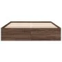 Estructura de cama madera de ingeniería marrón roble 150x200 cm de vidaXL, Camas y somieres - Ref: Foro24-3281013, Precio: 12...