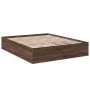 Estructura de cama madera de ingeniería marrón roble 150x200 cm de vidaXL, Camas y somieres - Ref: Foro24-3281013, Precio: 12...