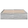 Estructura de cama madera de ingeniería gris Sonoma 120x200 cm de vidaXL, Camas y somieres - Ref: Foro24-3281026, Precio: 118...