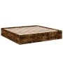 Estructura de cama madera de ingeniería roble ahumado 200x200cm de vidaXL, Camas y somieres - Ref: Foro24-3280990, Precio: 13...