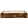 Estructura de cama madera de ingeniería roble ahumado 200x200cm de vidaXL, Camas y somieres - Ref: Foro24-3280990, Precio: 13...