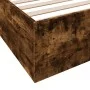 Estructura de cama madera de ingeniería roble ahumado 200x200cm de vidaXL, Camas y somieres - Ref: Foro24-3280990, Precio: 13...