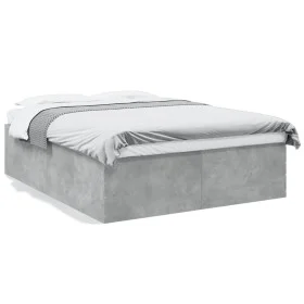 Concrete gray engineered wood bed frame 150x200cm by vidaXL, Beds and slatted bases - Ref: Foro24-3280919, Price: 145,01 €, D...
