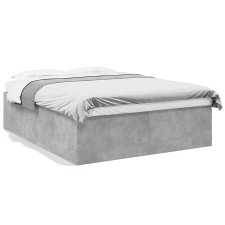 Concrete gray engineered wood bed frame 150x200cm by vidaXL, Beds and slatted bases - Ref: Foro24-3280919, Price: 146,74 €, D...