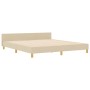 Estructura de cama con cabecera Crema 180 x 200 cm tela