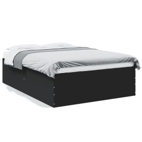 Black engineered wood bed frame 120x200 cm by vidaXL, Beds and slatted bases - Ref: Foro24-3280931, Price: 142,97 €, Discount: %