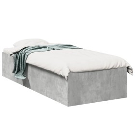 Estructura de cama madera de ingeniería gris hormigón 90x190 cm de vidaXL, Camas y somieres - Ref: Foro24-3281066, Precio: 91...