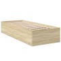 Bettgestell aus Sonoma-Eiche-Holzwerkstoff, 90 x 200 cm von vidaXL, Betten und Lattenroste - Ref: Foro24-3281058, Preis: 93,7...