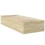 Sonoma oak engineered wood bed frame 90x200 cm by vidaXL, Beds and slatted bases - Ref: Foro24-3281058, Price: 92,59 €, Disco...