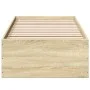 Sonoma oak engineered wood bed frame 90x200 cm by vidaXL, Beds and slatted bases - Ref: Foro24-3281058, Price: 92,59 €, Disco...