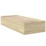 Sonoma oak engineered wood bed frame 90x200 cm by vidaXL, Beds and slatted bases - Ref: Foro24-3281058, Price: 92,59 €, Disco...