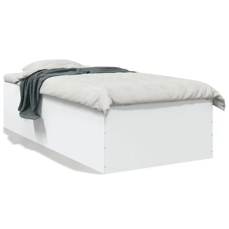 White engineered wood bed frame 90x200 cm by vidaXL, Beds and slatted bases - Ref: Foro24-3280965, Price: 110,18 €, Discount: %