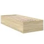 Sonoma oak engineered wood bed frame 100x200 cm by vidaXL, Beds and slatted bases - Ref: Foro24-3281051, Price: 96,12 €, Disc...