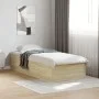 Sonoma oak engineered wood bed frame 100x200 cm by vidaXL, Beds and slatted bases - Ref: Foro24-3281051, Price: 96,12 €, Disc...