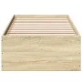 Sonoma oak engineered wood bed frame 100x200 cm by vidaXL, Beds and slatted bases - Ref: Foro24-3281051, Price: 96,12 €, Disc...