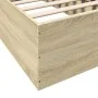 Sonoma oak engineered wood bed frame 100x200 cm by vidaXL, Beds and slatted bases - Ref: Foro24-3281051, Price: 96,12 €, Disc...