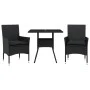 Set comedor jardín 3 pzas cojines ratán sintético vidrio negro by vidaXL, Garden sets - Ref: Foro24-3278601, Price: 216,58 €,...