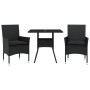 Set comedor jardín 3 pzas cojines ratán sintético vidrio negro by vidaXL, Garden sets - Ref: Foro24-3278601, Price: 186,90 €,...